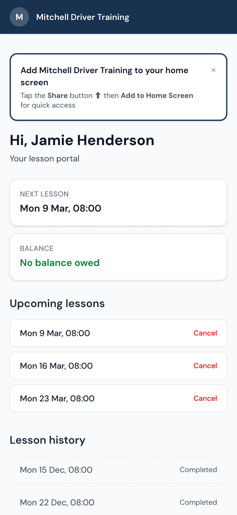 Pupil Portal on mobile
