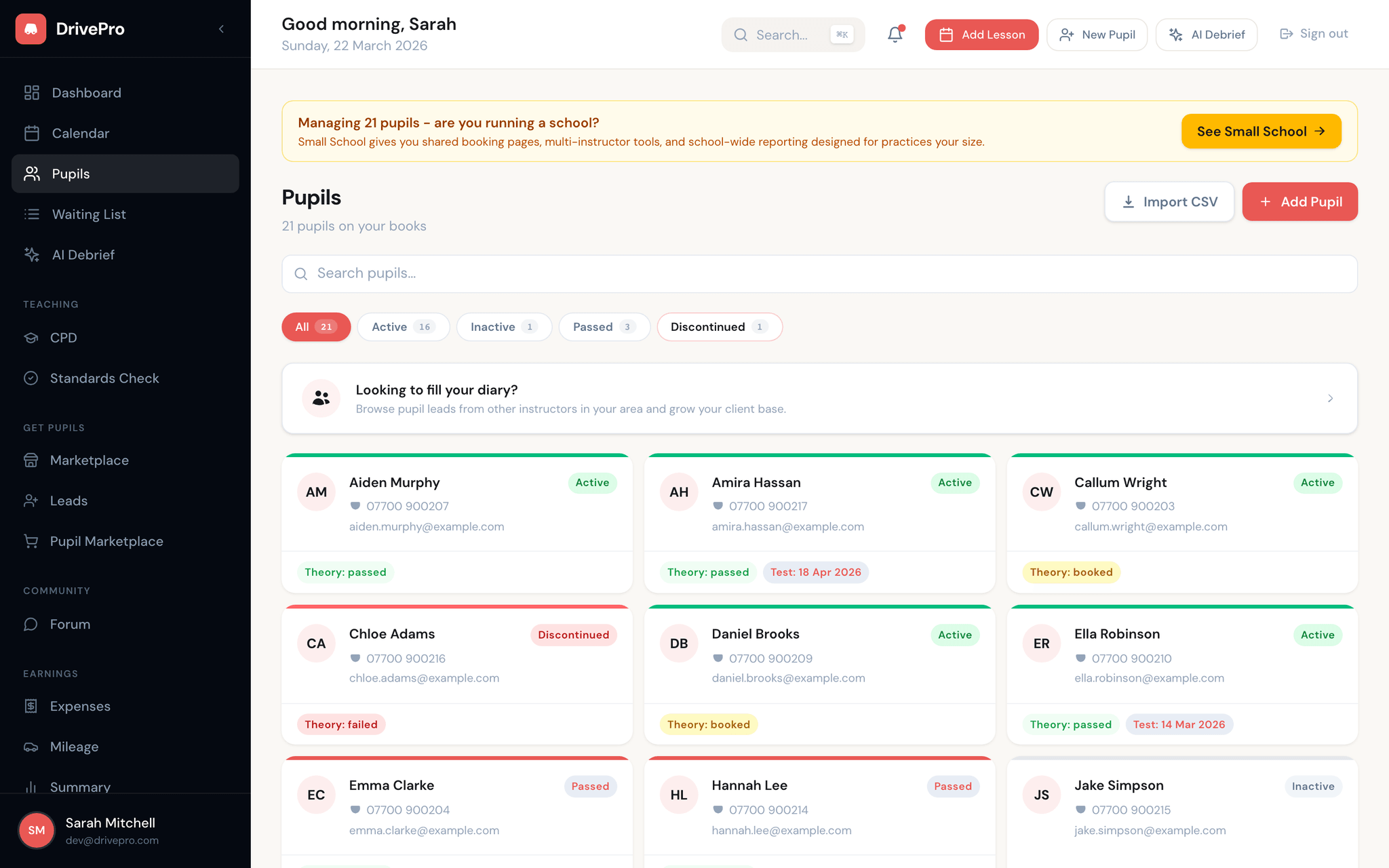 Pupil Management screenshot